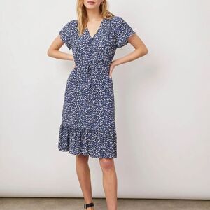 Rails Short Sleeve V-Neck Ditsy Floral Dress Blue XSP